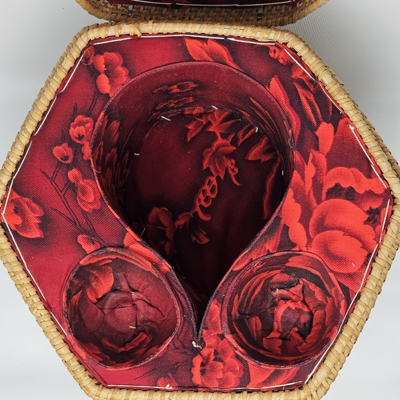 Vintage Chinese Natural Rattan Woven Wedding Tea Ceremony Basket Box, EUC - Picture 9 of 13